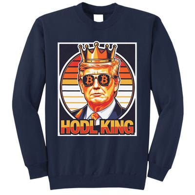 Cute Bitcoin King Trump Crypto Shades Future Of Money Tall Sweatshirt