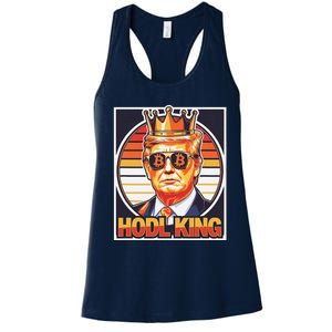 Cute Bitcoin King Trump Crypto Shades Future Of Money Women's Racerback Tank