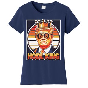 Cute Bitcoin King Trump Crypto Shades Future Of Money Women's T-Shirt