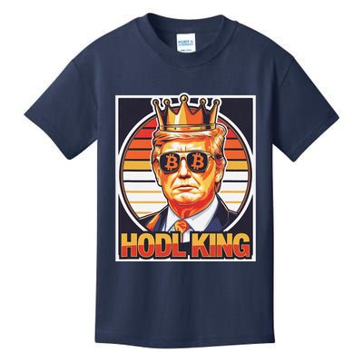 Cute Bitcoin King Trump Crypto Shades Future Of Money Kids T-Shirt