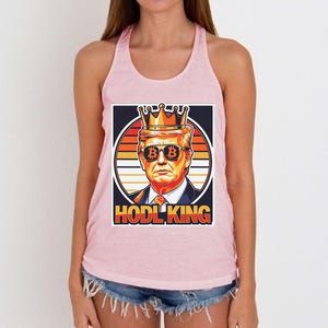 Cute Bitcoin King Trump Crypto Shades Future Of Money Women's Knotted Racerback Tank