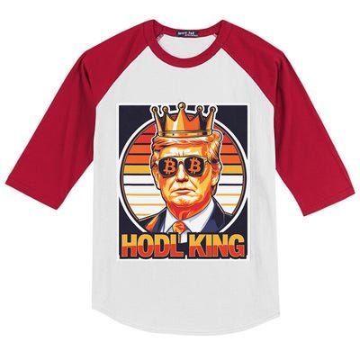 Cute Bitcoin King Trump Crypto Shades Future Of Money Kids Colorblock Raglan Jersey