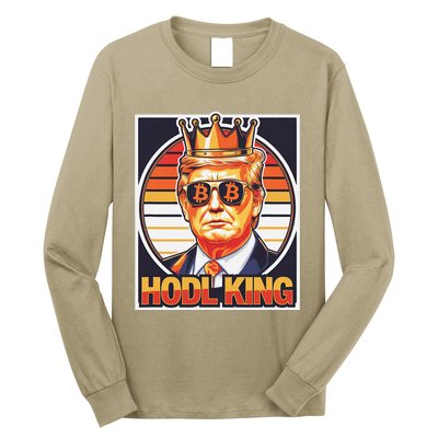 Cute Bitcoin King Trump Crypto Shades Future Of Money Long Sleeve Shirt