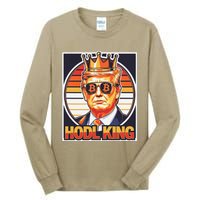 Cute Bitcoin King Trump Crypto Shades Future Of Money Tall Long Sleeve T-Shirt