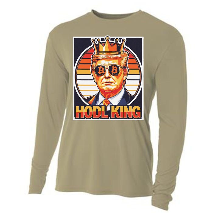 Cute Bitcoin King Trump Crypto Shades Future Of Money Cooling Performance Long Sleeve Crew