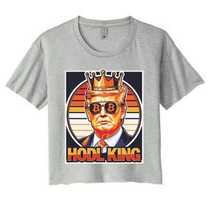 Cute Bitcoin King Trump Crypto Shades Future Of Money Women's Crop Top Tee