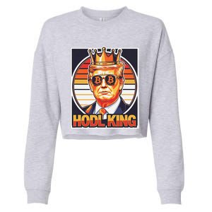 Cute Bitcoin King Trump Crypto Shades Future Of Money Cropped Pullover Crew