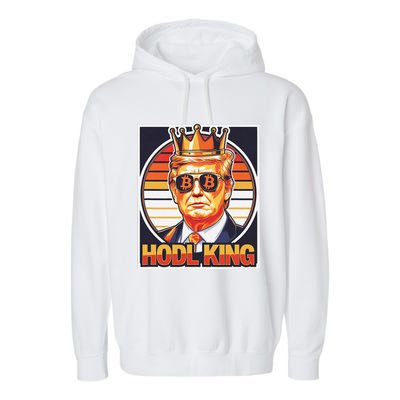 Cute Bitcoin King Trump Crypto Shades Future Of Money Garment-Dyed Fleece Hoodie