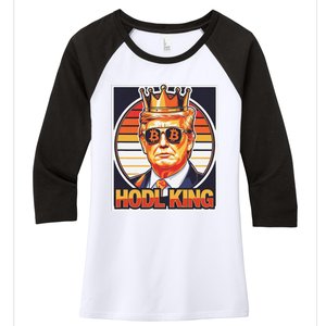 Cute Bitcoin King Trump Crypto Shades Future Of Money Women's Tri-Blend 3/4-Sleeve Raglan Shirt