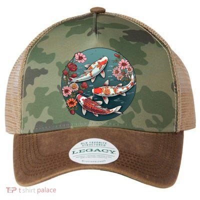 Cherry Blossom Koi Fish Japanese Legacy Tie Dye Trucker Hat