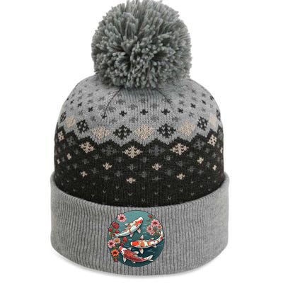 Cherry Blossom Koi Fish Japanese The Baniff Cuffed Pom Beanie