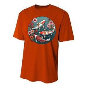 Cherry Blossom Koi Fish Japanese Performance Sprint T-Shirt