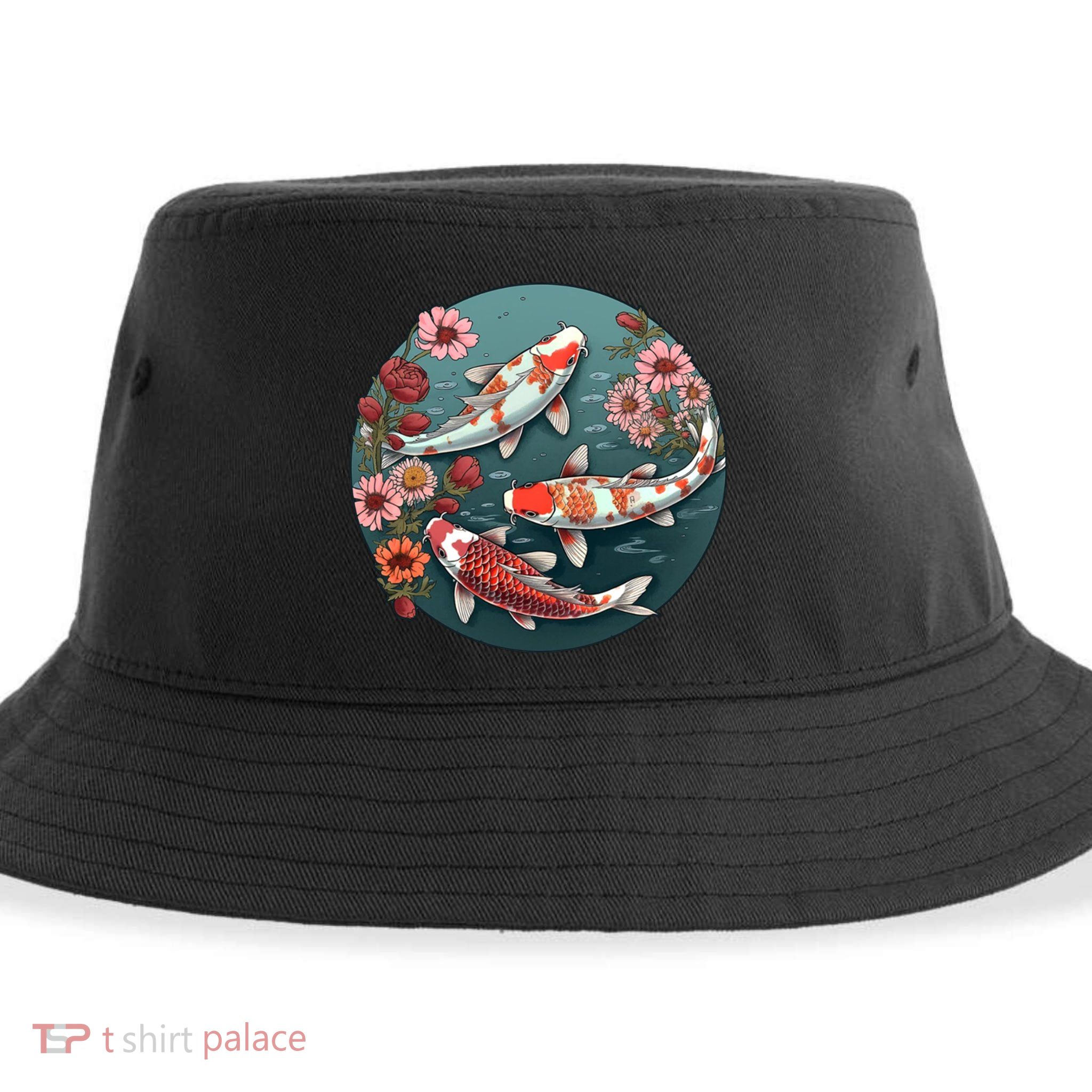 Cherry Blossom Koi Fish Japanese Sustainable Bucket Hat