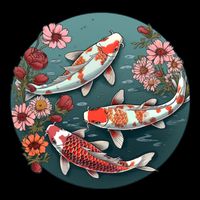 Cherry Blossom Koi Fish Japanese Bucket Hat