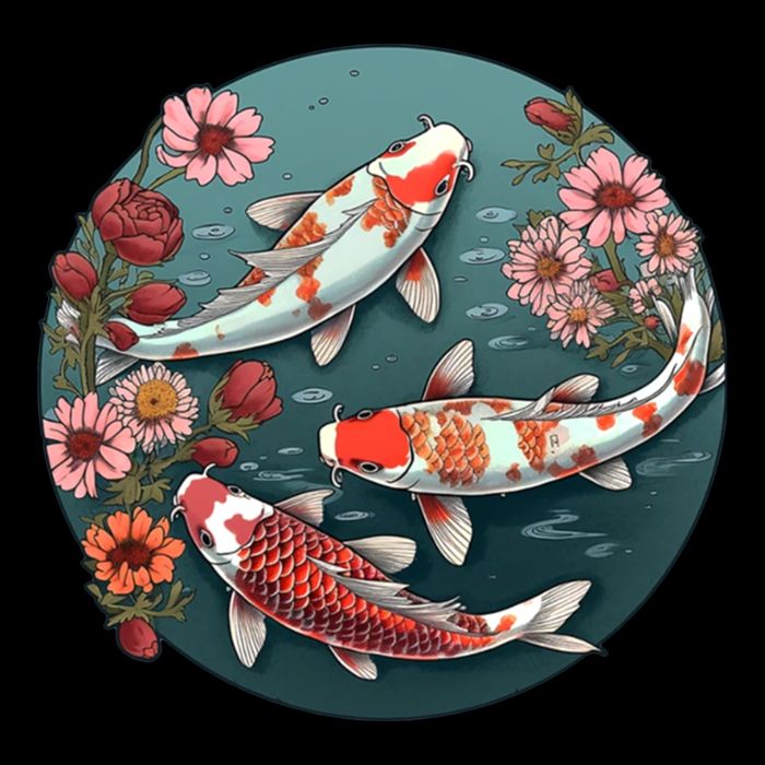 Cherry Blossom Koi Fish Japanese Bucket Hat