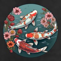 Cherry Blossom Koi Fish Japanese 11oz C Handle Ceramic Mug