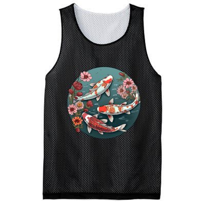 Cherry Blossom Koi Fish Japanese Mesh Reversible Basketball Jersey Tank