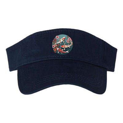 Cherry Blossom Koi Fish Japanese Valucap Bio-Washed Visor