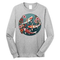 Cherry Blossom Koi Fish Japanese Long Sleeve Shirt