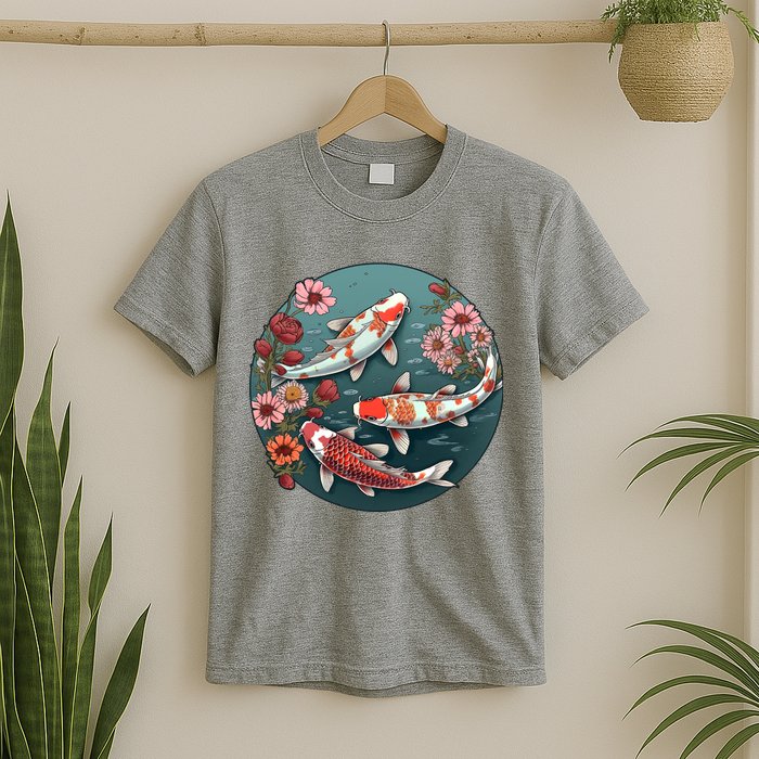 Cherry Blossom Koi Fish Japanese T-Shirt