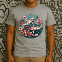 Cherry Blossom Koi Fish Japanese T-Shirt