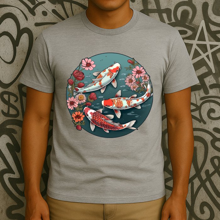 Cherry Blossom Koi Fish Japanese T-Shirt
