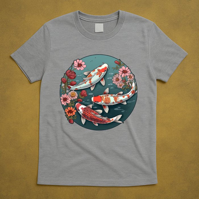 Cherry Blossom Koi Fish Japanese T-Shirt