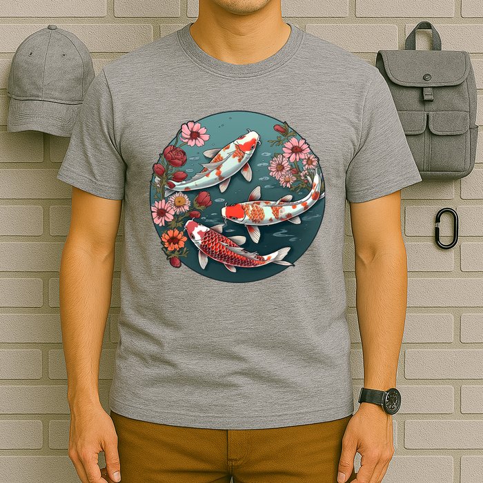 Cherry Blossom Koi Fish Japanese T-Shirt