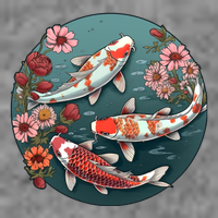 Cherry Blossom Koi Fish Japanese T-Shirt