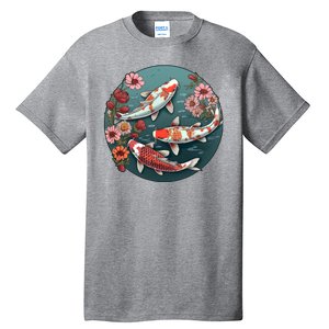 Cherry Blossom Koi Fish Japanese Tall T-Shirt