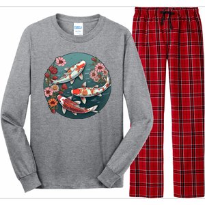 Cherry Blossom Koi Fish Japanese Long Sleeve Pajama Set