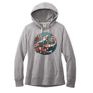 Cherry Blossom Koi Fish Japanese Women's Fleece Hoodie