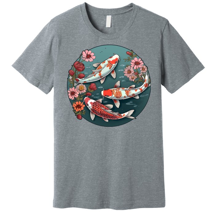 Cherry Blossom Koi Fish Japanese Premium T-Shirt