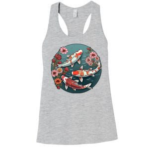 Cherry Blossom Koi Fish Japanese Women's Racerback Tank