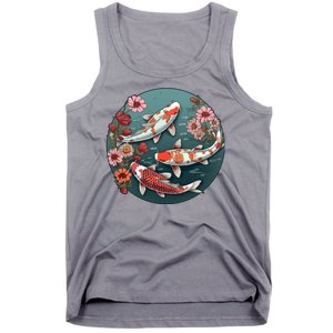 Cherry Blossom Koi Fish Japanese Tank Top