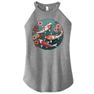 Cherry Blossom Koi Fish Japanese Women's Perfect Tri Rocker Tank