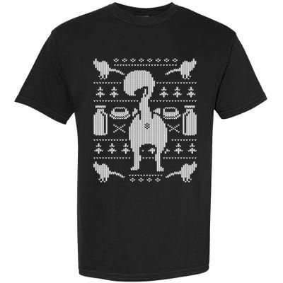 Cat Butt Kitty Ugly Christmas Funny Cute Gift Garment-Dyed Heavyweight T-Shirt