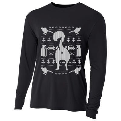 Cat Butt Kitty Ugly Christmas Funny Cute Gift Cooling Performance Long Sleeve Crew