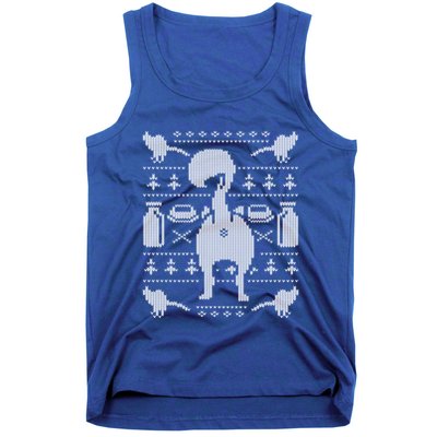 Cat Butt Kitty Ugly Christmas Funny Cute Gift Tank Top