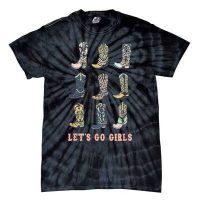 Cowgirl Boot Lets Go Howdy Western Cowgirl Tie-Dye T-Shirt