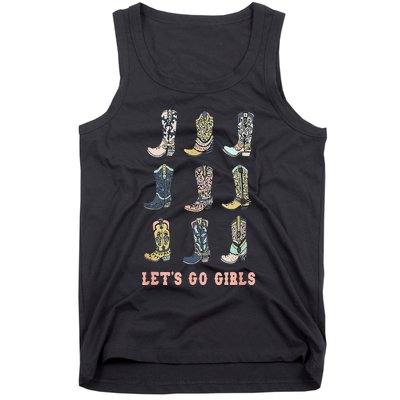 Cowgirl Boot Lets Go Howdy Western Cowgirl Tank Top