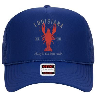 Crawfish Boil Louisiana Laissez Les Bon Temps Rouler Gift High Crown Mesh Back Trucker Hat