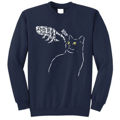 Cat Black Lover Skeleton Hand Boop Funny Halloween Tall Sweatshirt