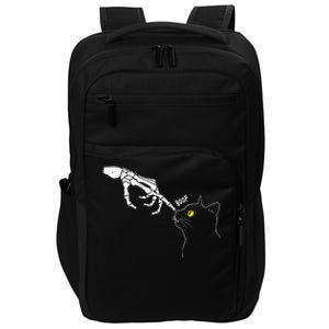 Cat Black Lover Skeleton Hand Boop Funny Halloween Impact Tech Backpack