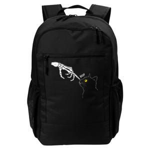 Cat Black Lover Skeleton Hand Boop Funny Halloween Daily Commute Backpack