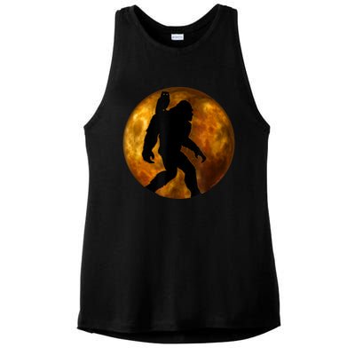 Cool Bigfoot Lovers Design With Full Moon Bigfoot Ladies PosiCharge Tri-Blend Wicking Tank