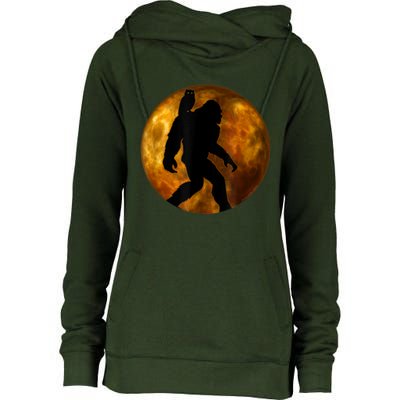 Cool Bigfoot Lovers Design With Full Moon Bigfoot Womens Funnel Neck Pullover Hood