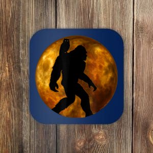 Cool Bigfoot Lovers Design With Full Moon Bigfoot Coaster