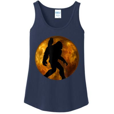 Cool Bigfoot Lovers Design With Full Moon Bigfoot Ladies Essential Tank