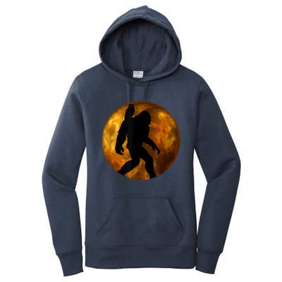 Cool Bigfoot Lovers Design With Full Moon Bigfoot Women's Pullover Hoodie